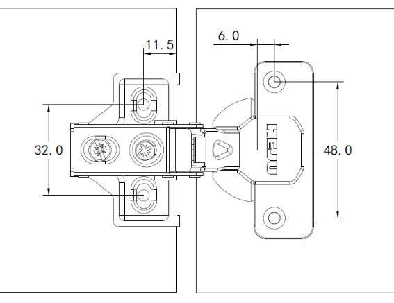 美式短臂鉸鍊 ( DB02 ) 2